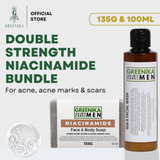 Greenika 100ML Nia-X Facial Wash for Men + Niacinamide Soap for Men Combo