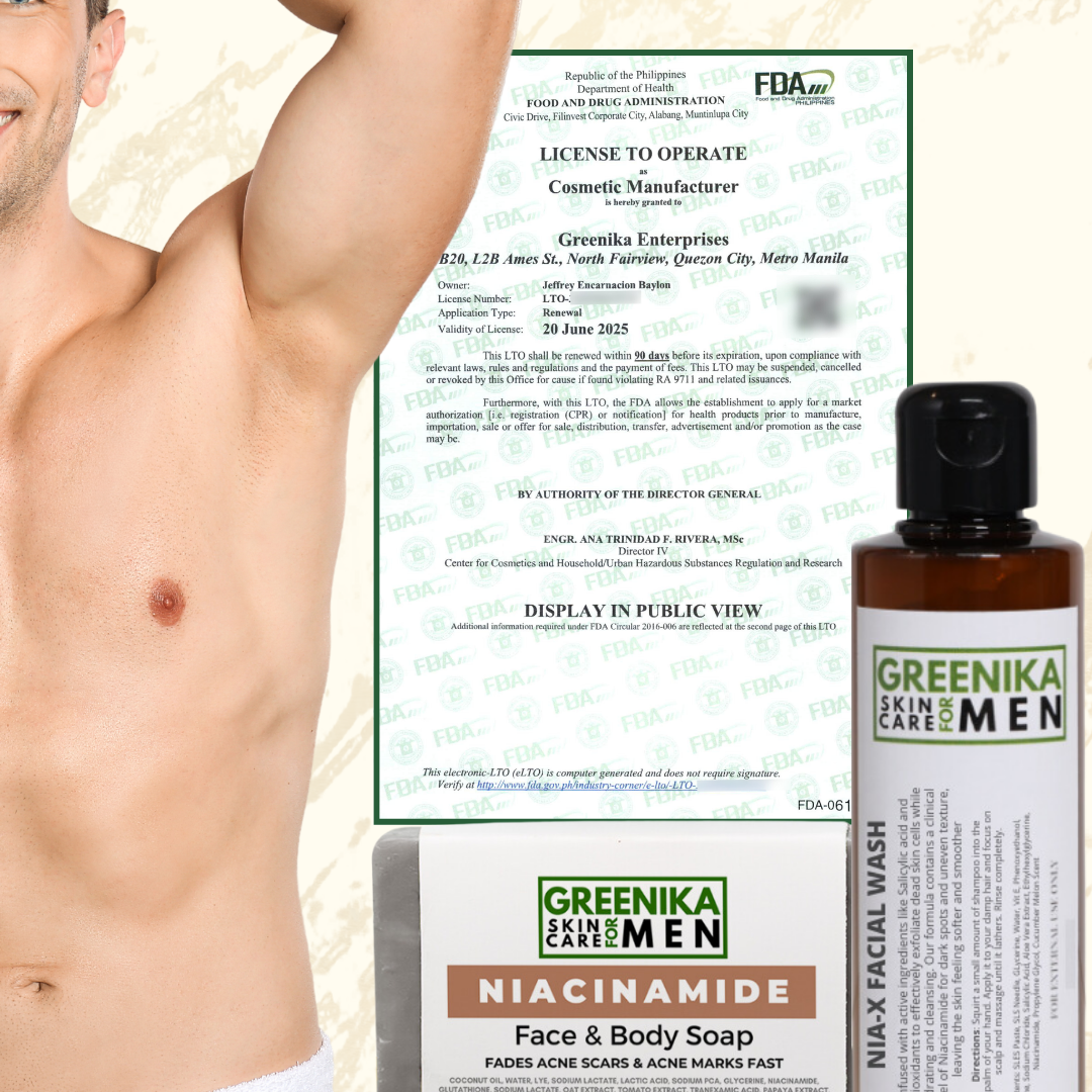 Greenika 100ML Nia-X Facial Wash for Men + Niacinamide Soap for Men Combo