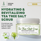Greenika Tea Tree Anti Acne Anti Pimple Refined Salt Face and Body Scrub