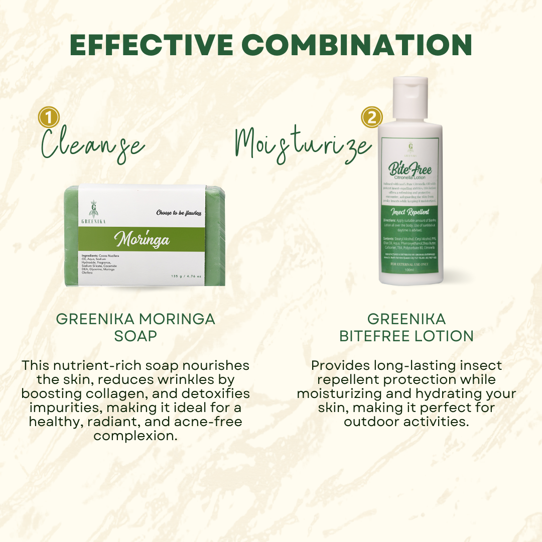 Greenika Bitefree Citronella Lotion + Moringa Soap Combo