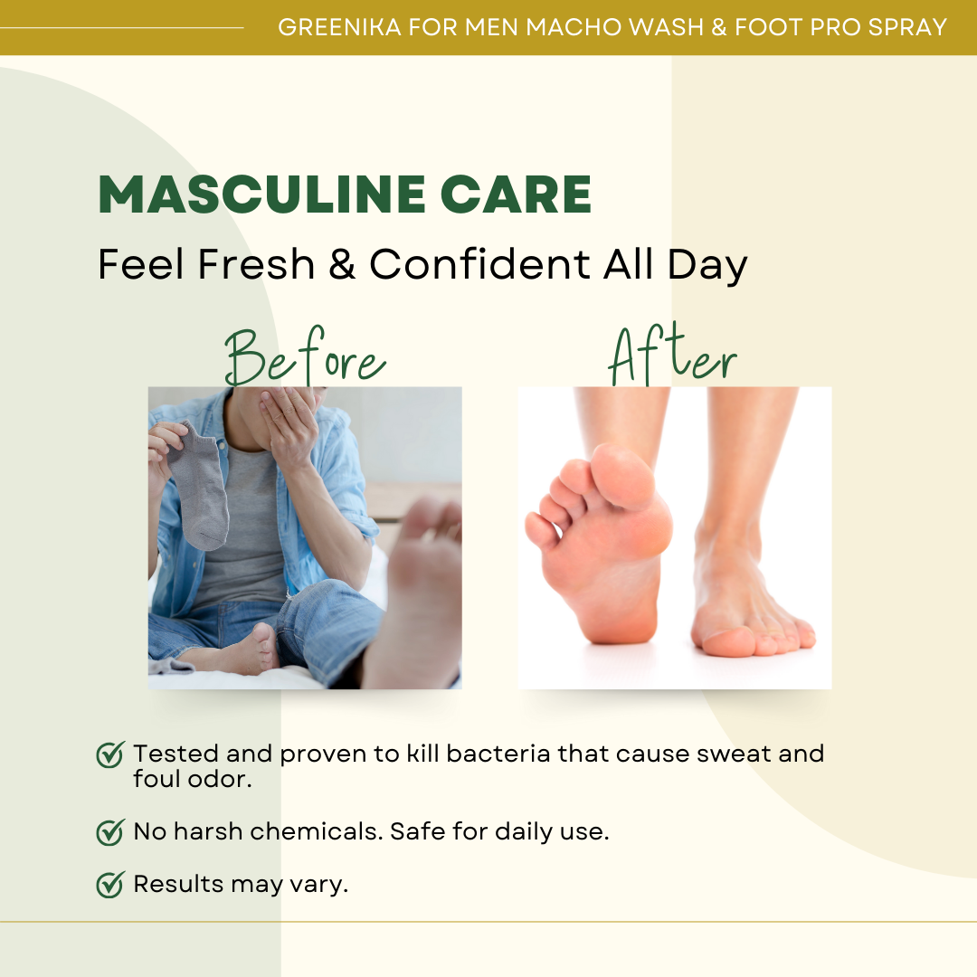 Greenika for Men Masculine Wash + Foot Spray Combo