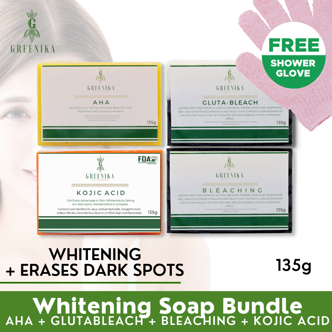 135G Premium Whitening Soap Bundle with FREE Shower Glove