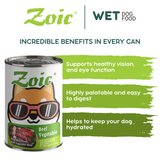 430g Zoic Beef and Vegetables Dog Wet Food in Can