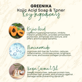 Greenika 50ML Kojic Acid Toner + Kojic Acid Soap Combo