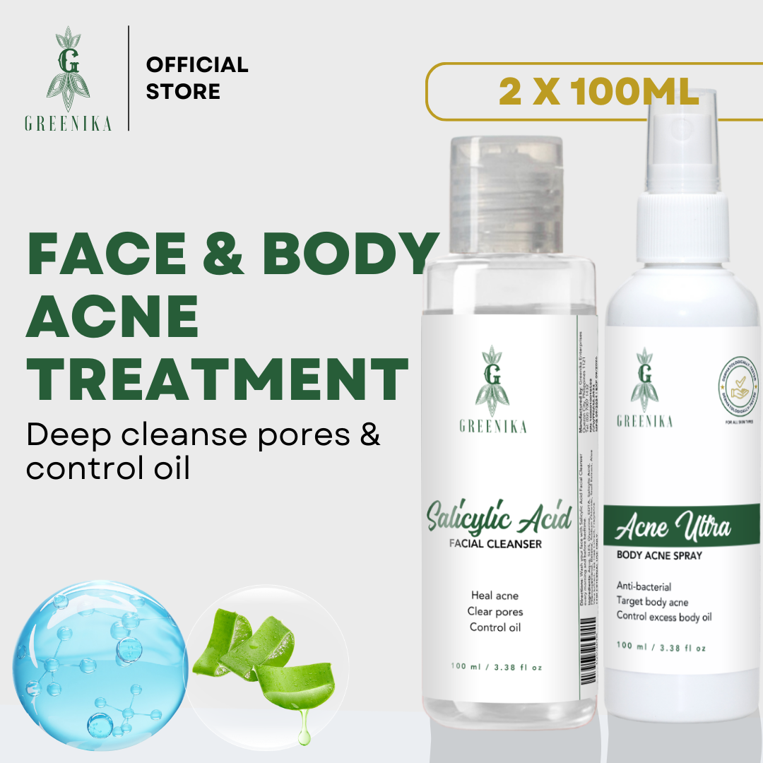 Greenika Acne Ultra Spray + Salicylic Cleanser Combo