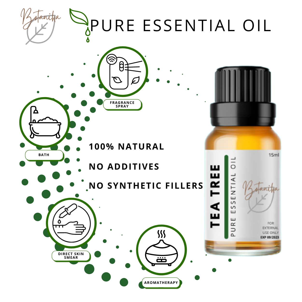 Botanika Tea Tree Pure Essential Oil Aromatherapy Undiluted