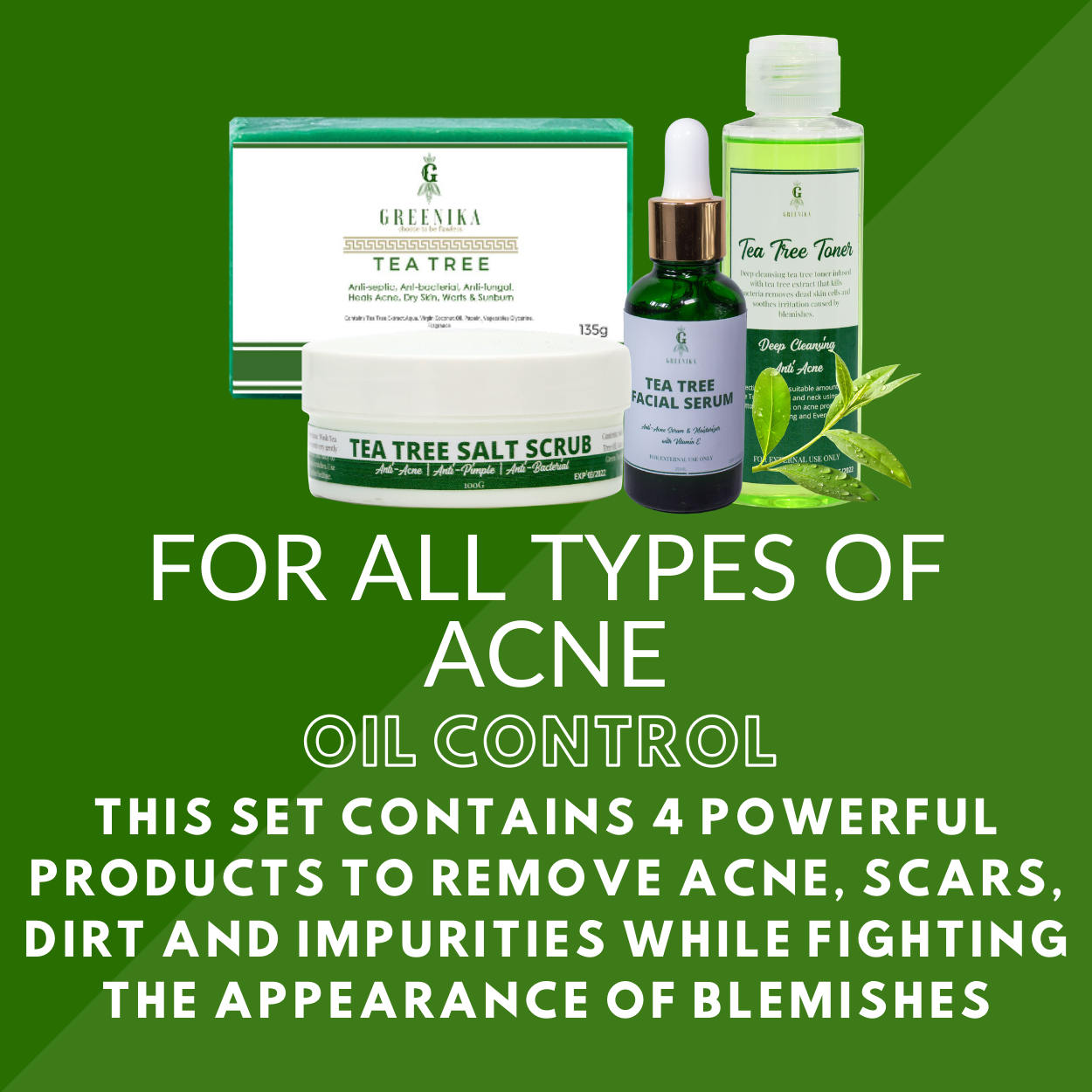Greenika Tea Tree 4 Pc Anti Acne Set