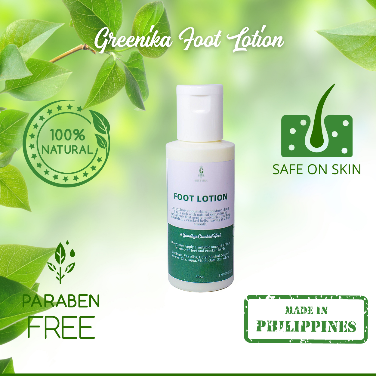 Greenika Natural Foot Cream Lotion
