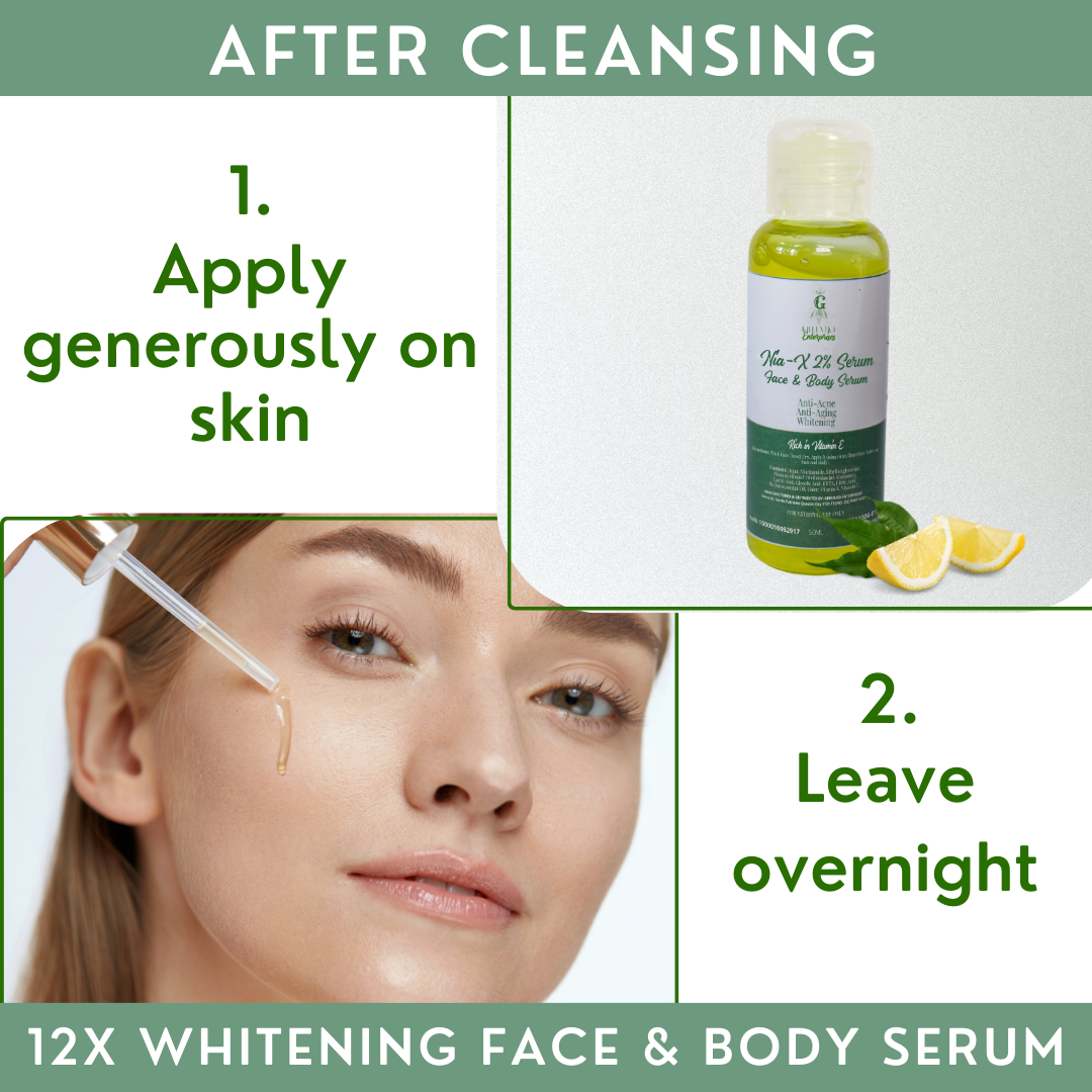 Greenika Extra Strength AHA Face Whitening Serum with 2% Niacinamide