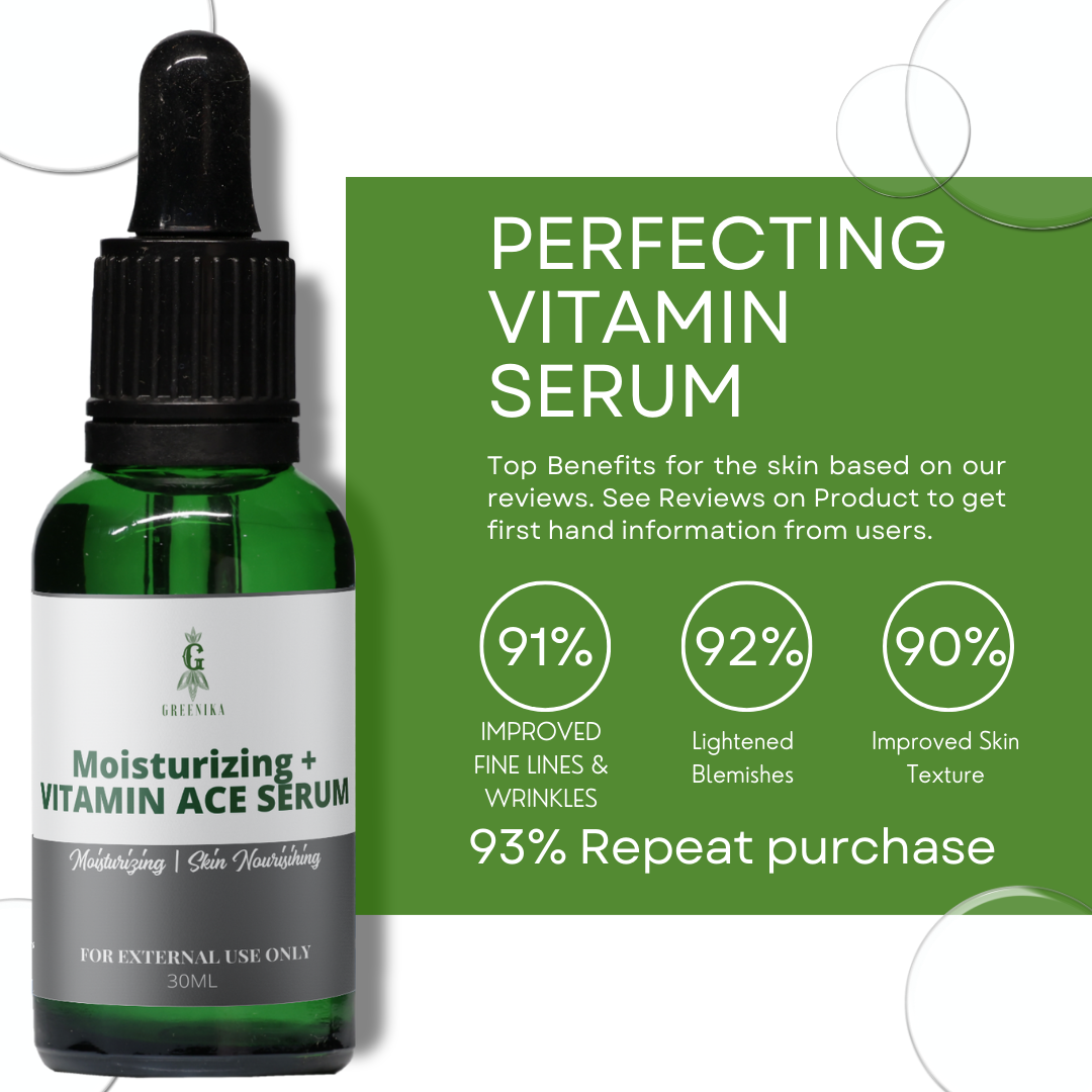 Greenika Whitening Face Serum Facial Moisturizer with Vitamin ACE and Niacinamide 30mL