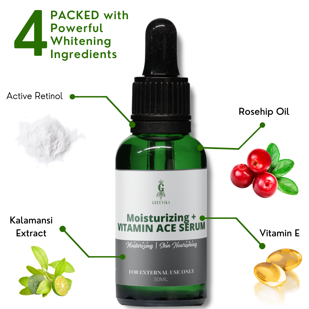 Greenika Whitening Face Serum Facial Moisturizer with Vitamin ACE and Niacinamide 30mL