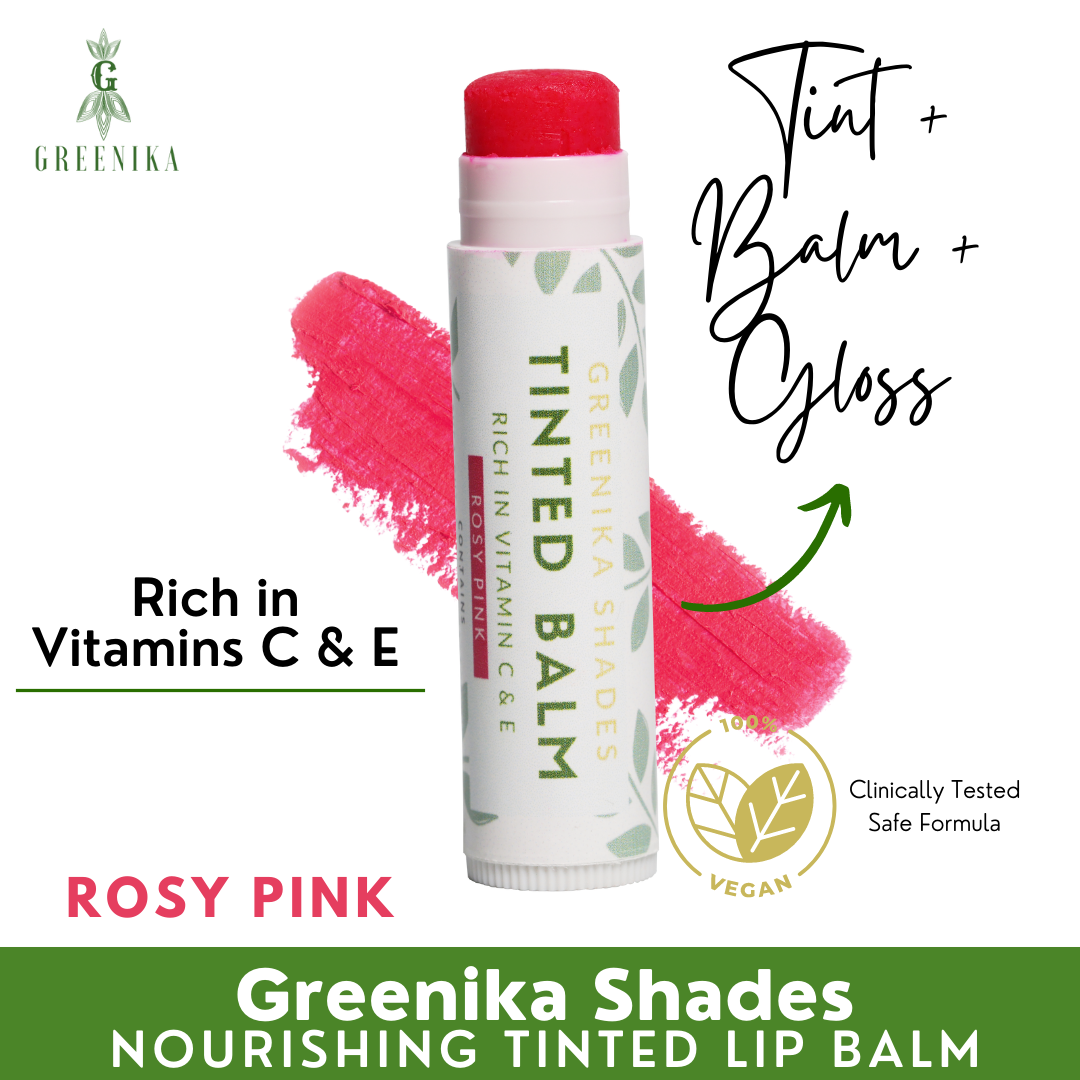 Greenika Shades Tinted Lip Balm - Rosy Pink