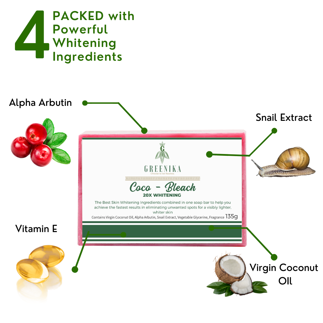 Greenika Coco Bleach Soap for Fast Whitening