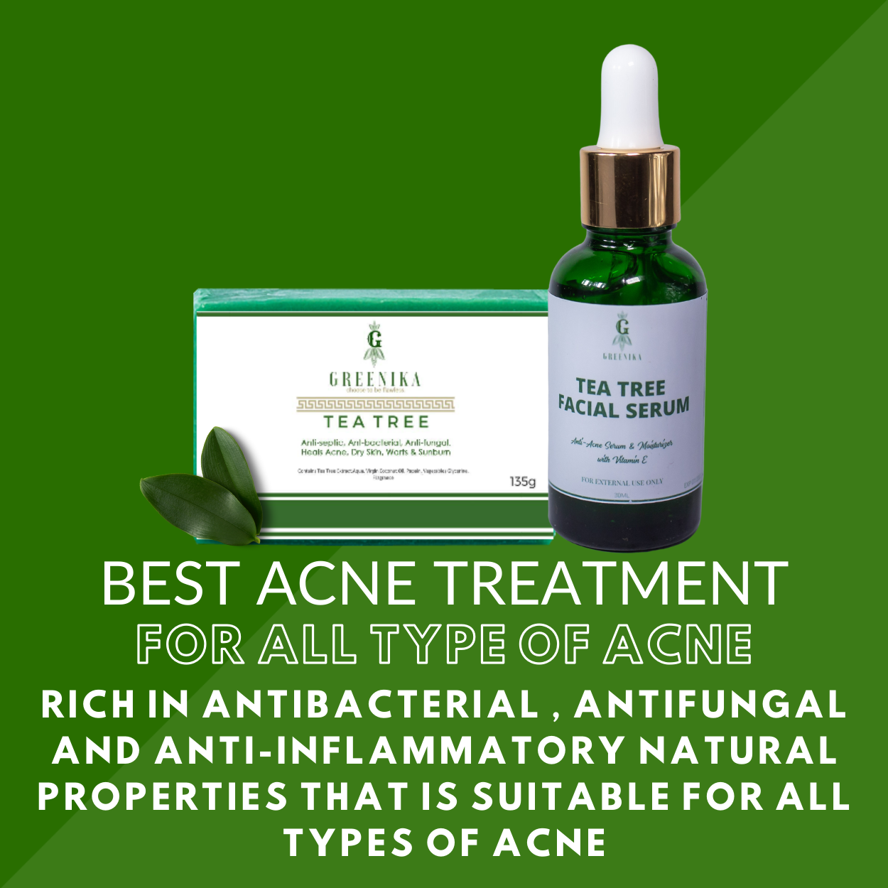 Greenika Tea Tree Combo Face Serum & Soap