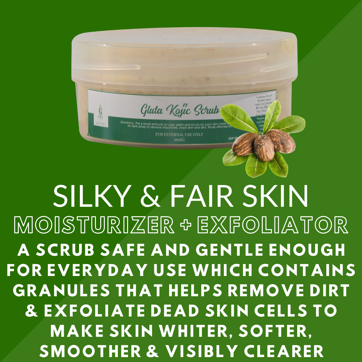 Greenika Gluta Kojic Face and Body Scrub