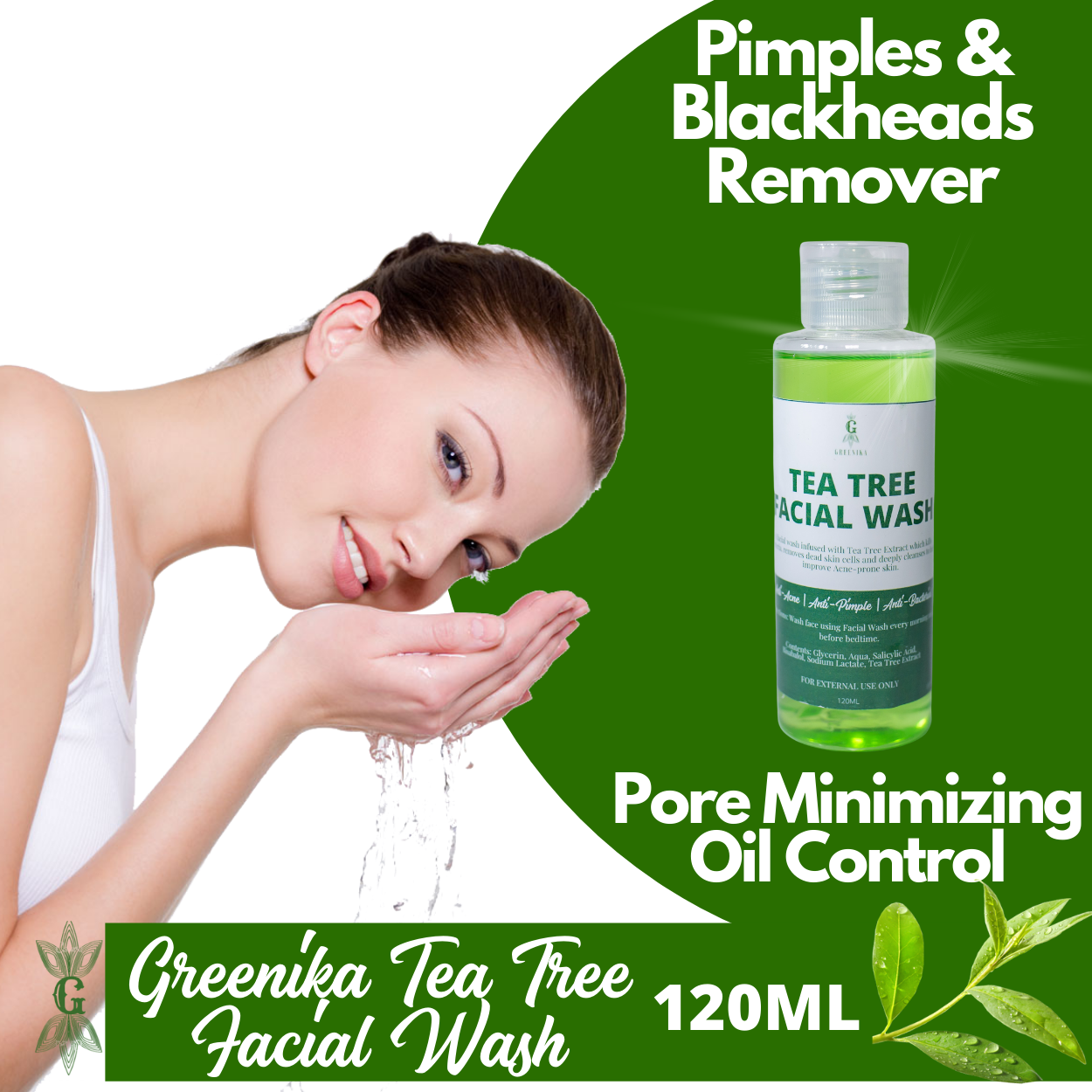 Greenika Tea Tree Anti Acne Facial Cleanser