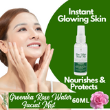 Greenika 60ML Natural Rose Water Facial Mist Spray