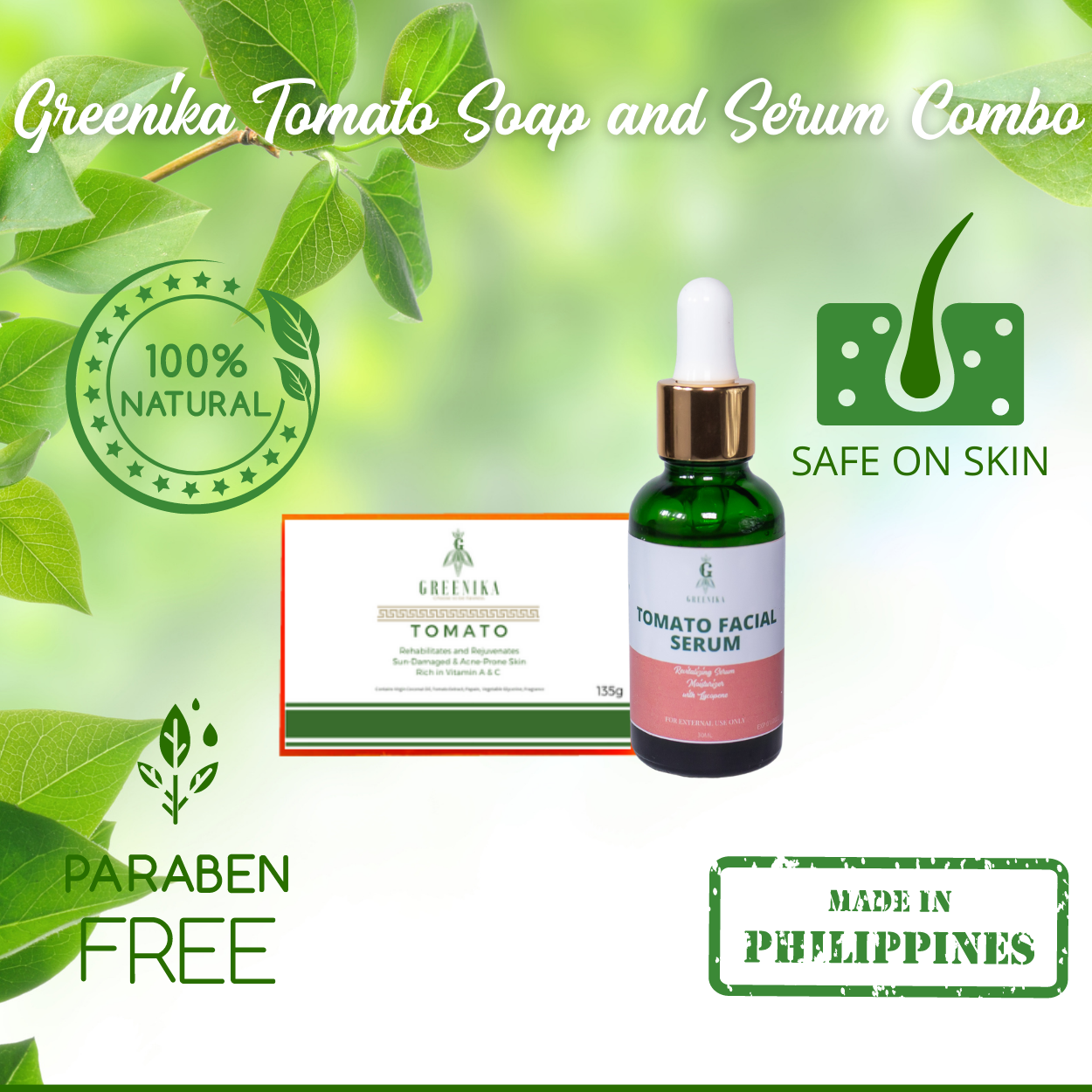 Greenika Tomato Combo Clarifying Tomato Soap and Serum