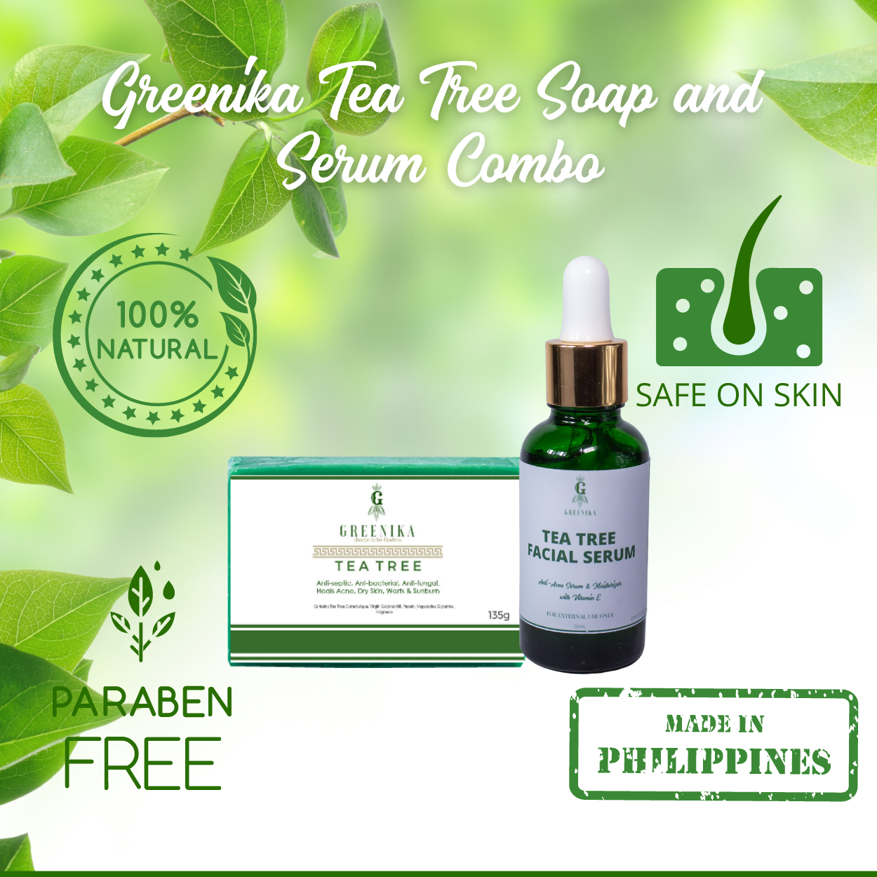 Greenika Tea Tree Combo Face Serum & Soap