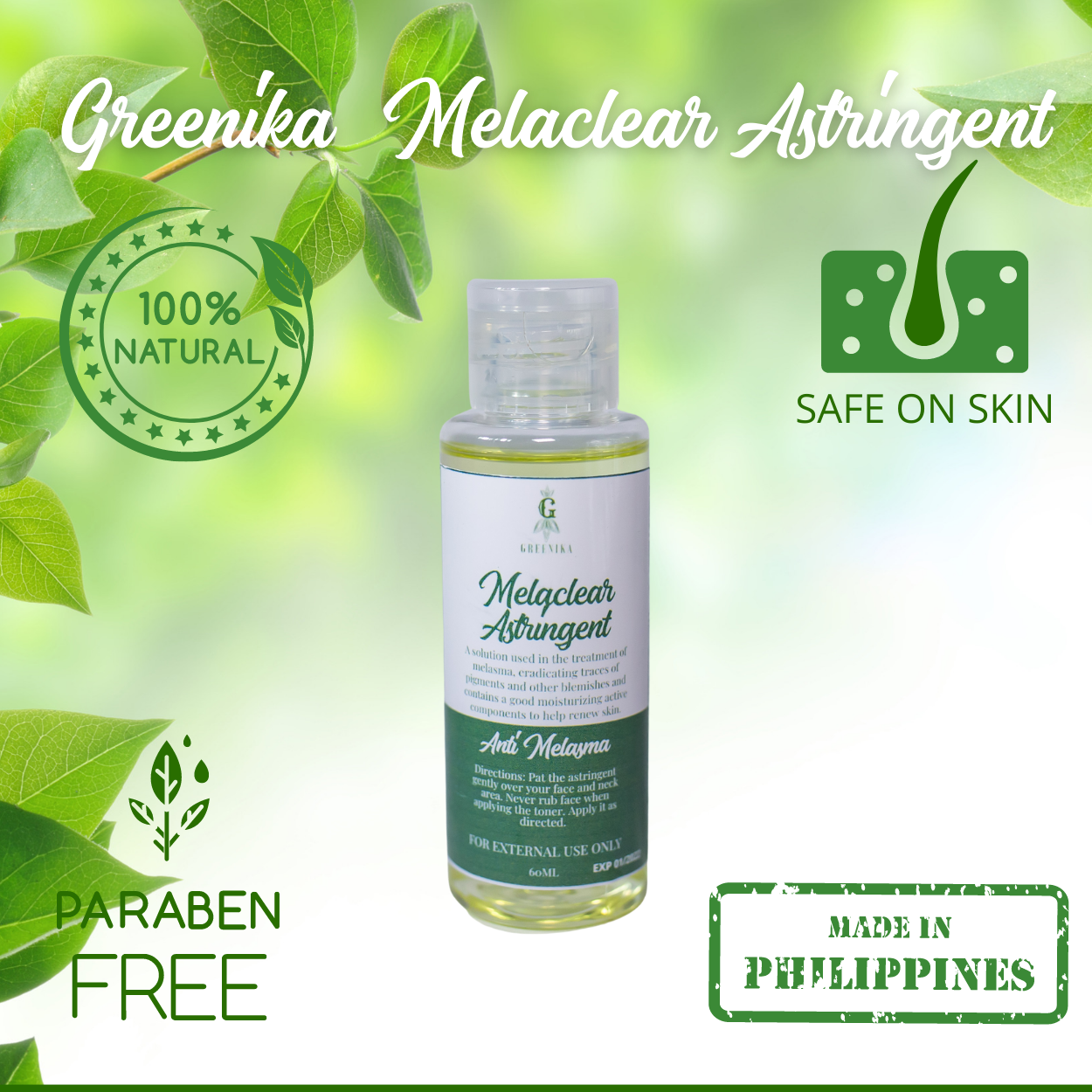 Greenika Anti Melasma Melaclear Astringent Solution