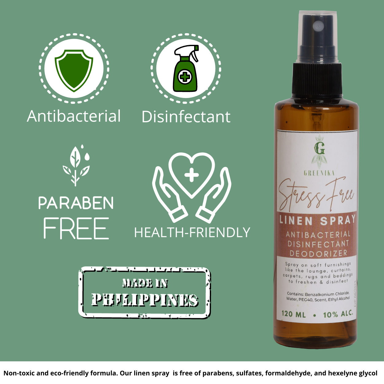 Greenika Linen Mist Spray Stress-Free Scent