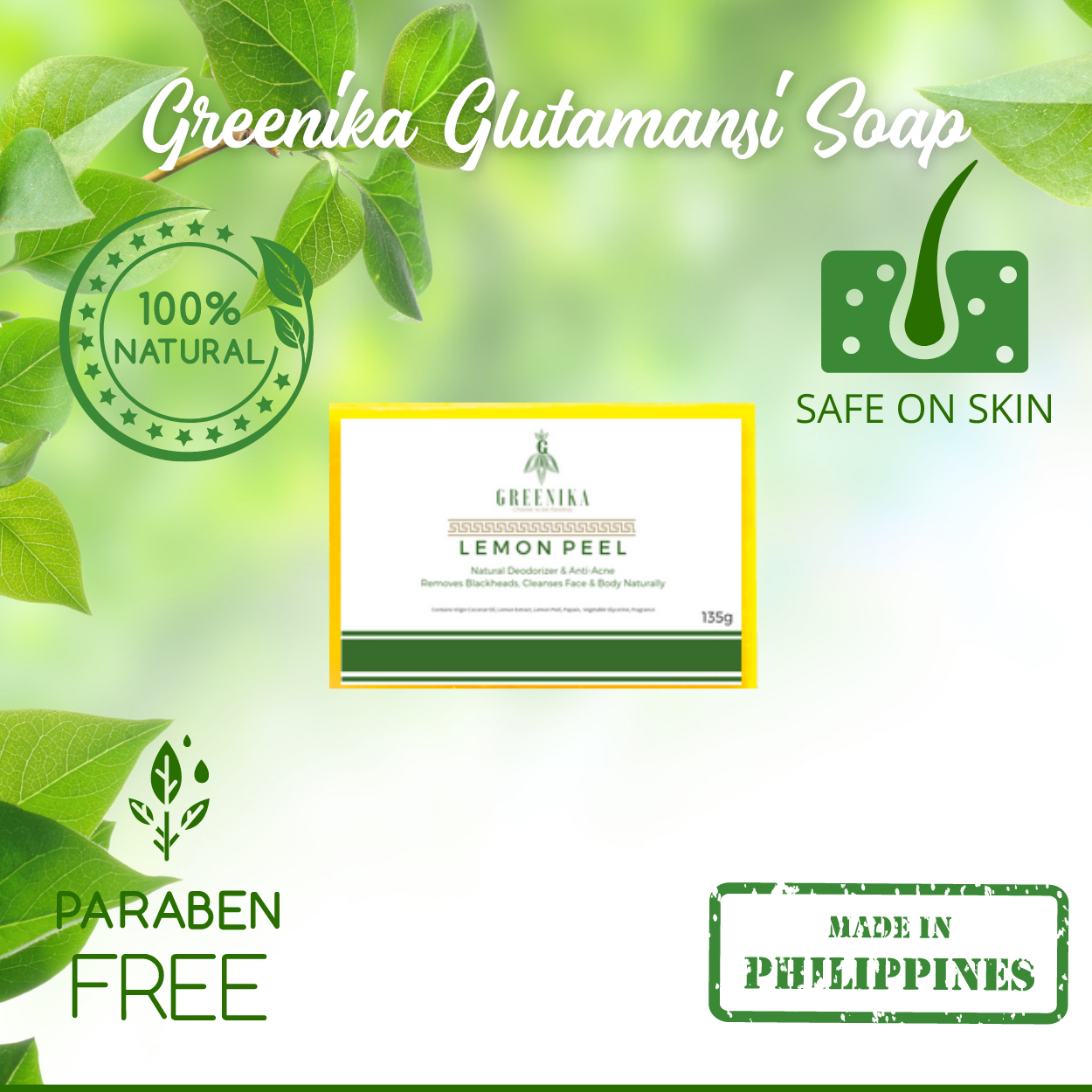 Greenika Organic Lemon Peel Natural Oil Control Anti Acne Soap