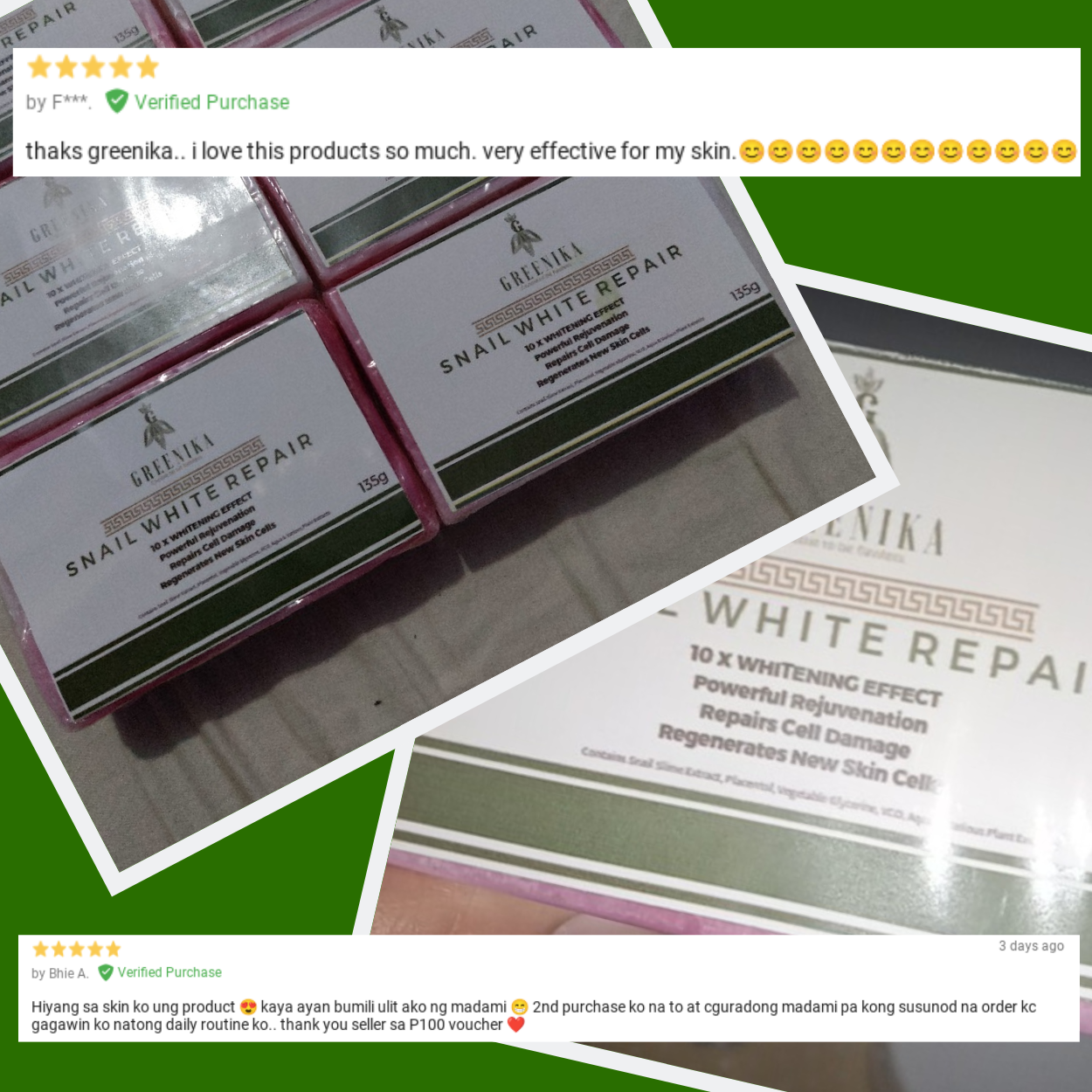 Greenika Organic Snail White Repair with Snail Slime Extract Soap