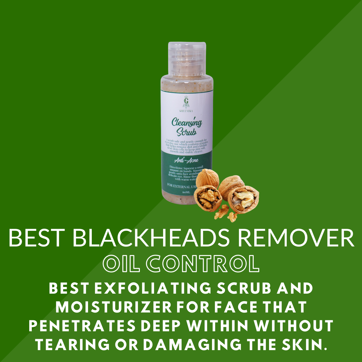 Greenika Anti Acne Black Heads Remover Cleansing Facial Scrub