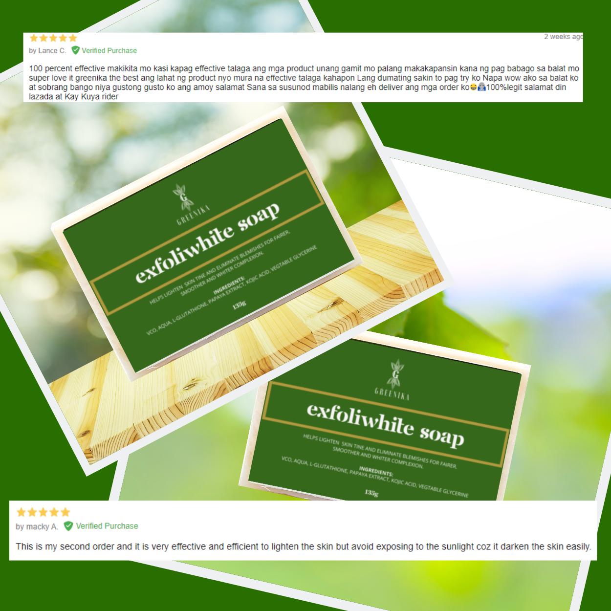 Greenika Exfolika Soap Lightens and Whitens Skin