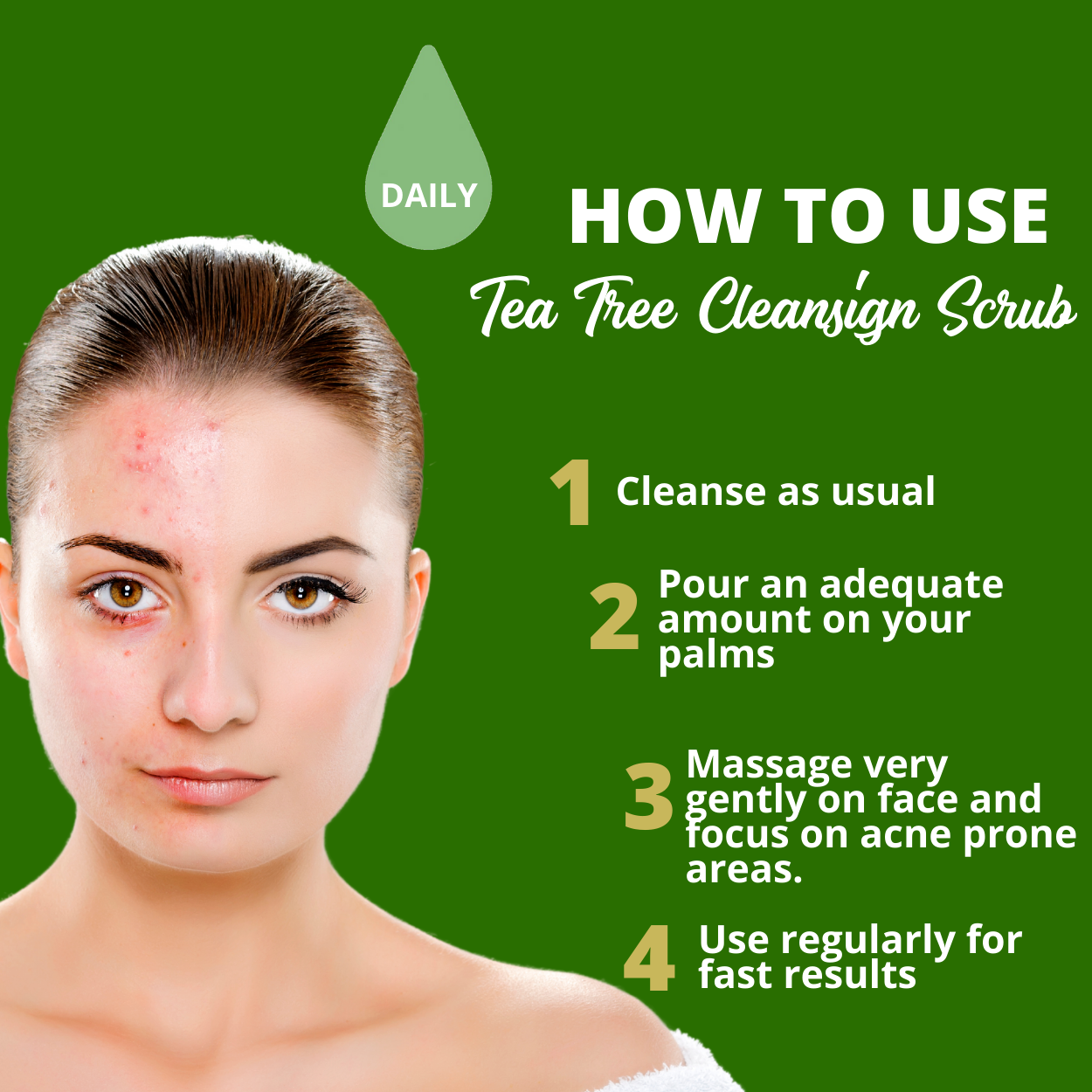 Greenika Tea Tree Anti Acne Anti Pimple Refined Salt Scrub