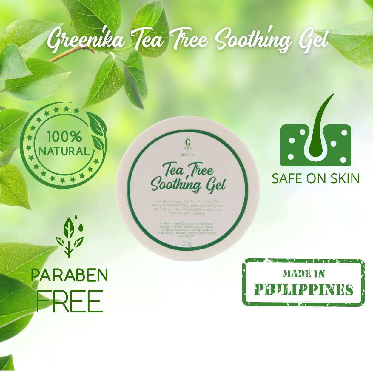 Greenika Tea Tree Gel with Aloe Vera Extract