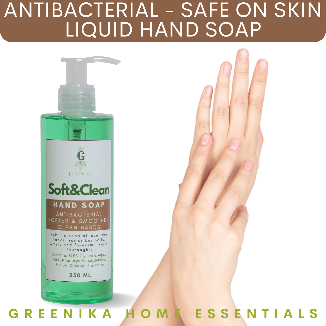 Greenika Soft & Clean Antibacterial Liquid Hand Soap