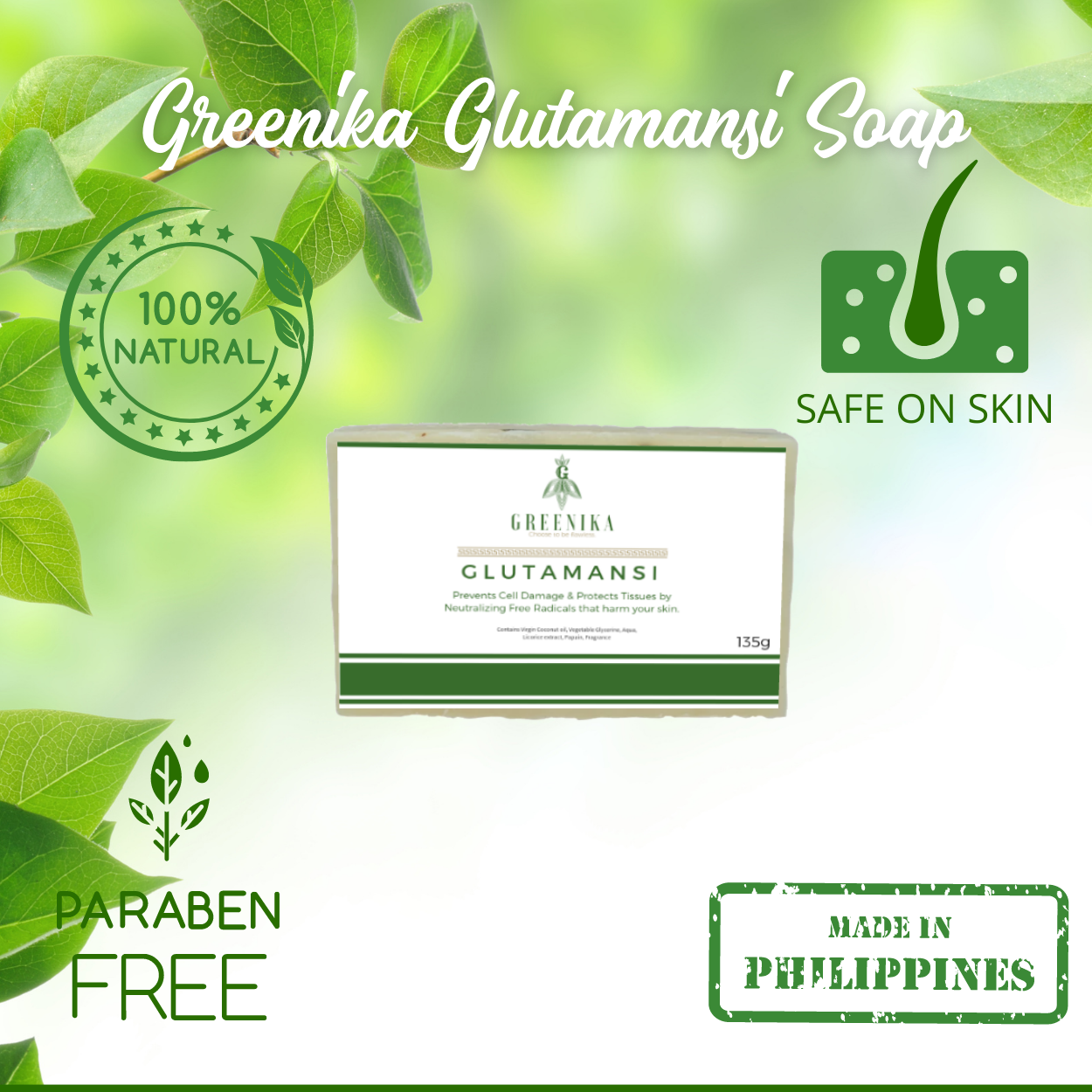 Greenika Organic Glutamansi Natural Astringent Soap