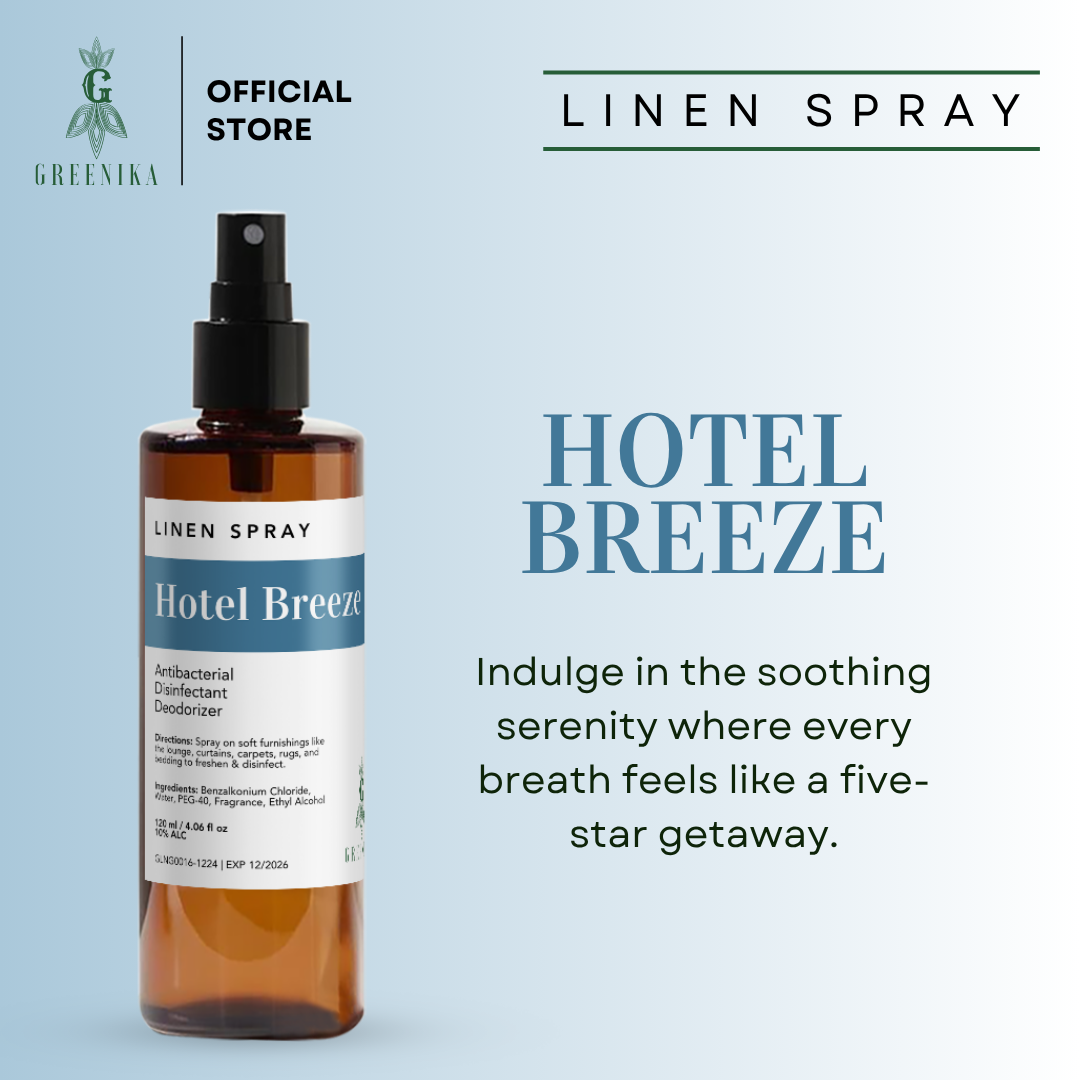 Greenika Linen Mist Spray Hotel Breeze Scent / White Tea Scent