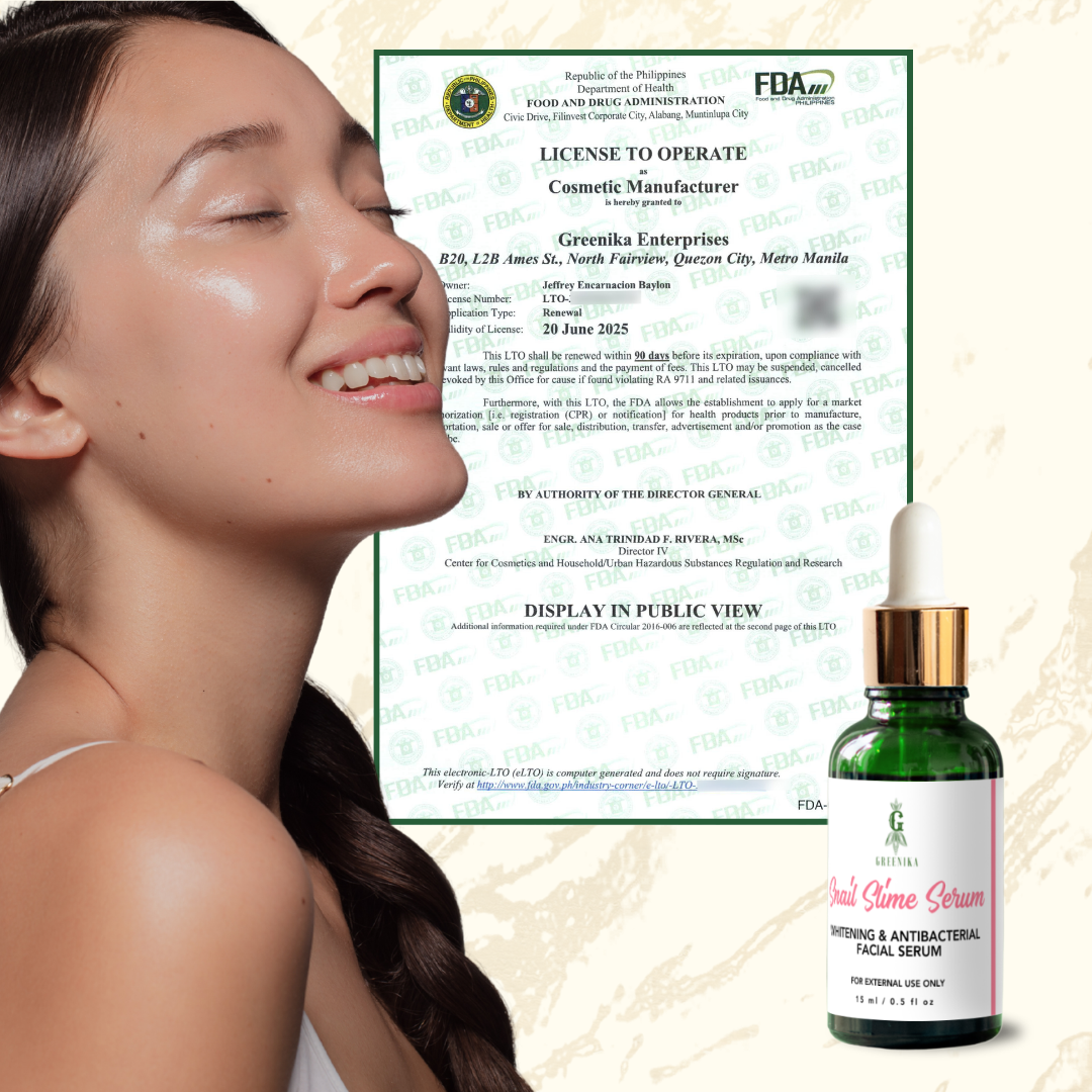 Greenika Moisturizing Snail Slime Face Serum 15mL
