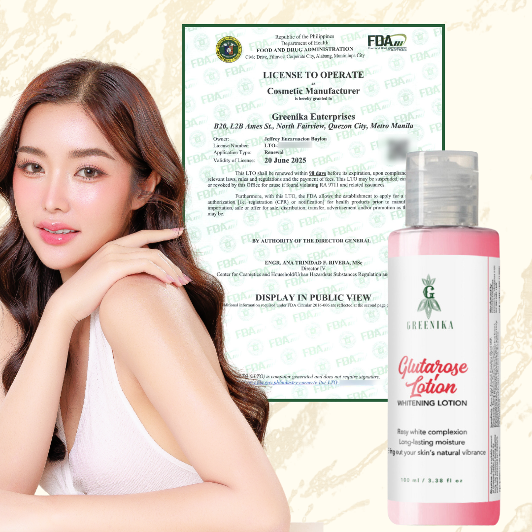 Greenika Glutathione & Rosehip Moisturizing Whitening Lotion