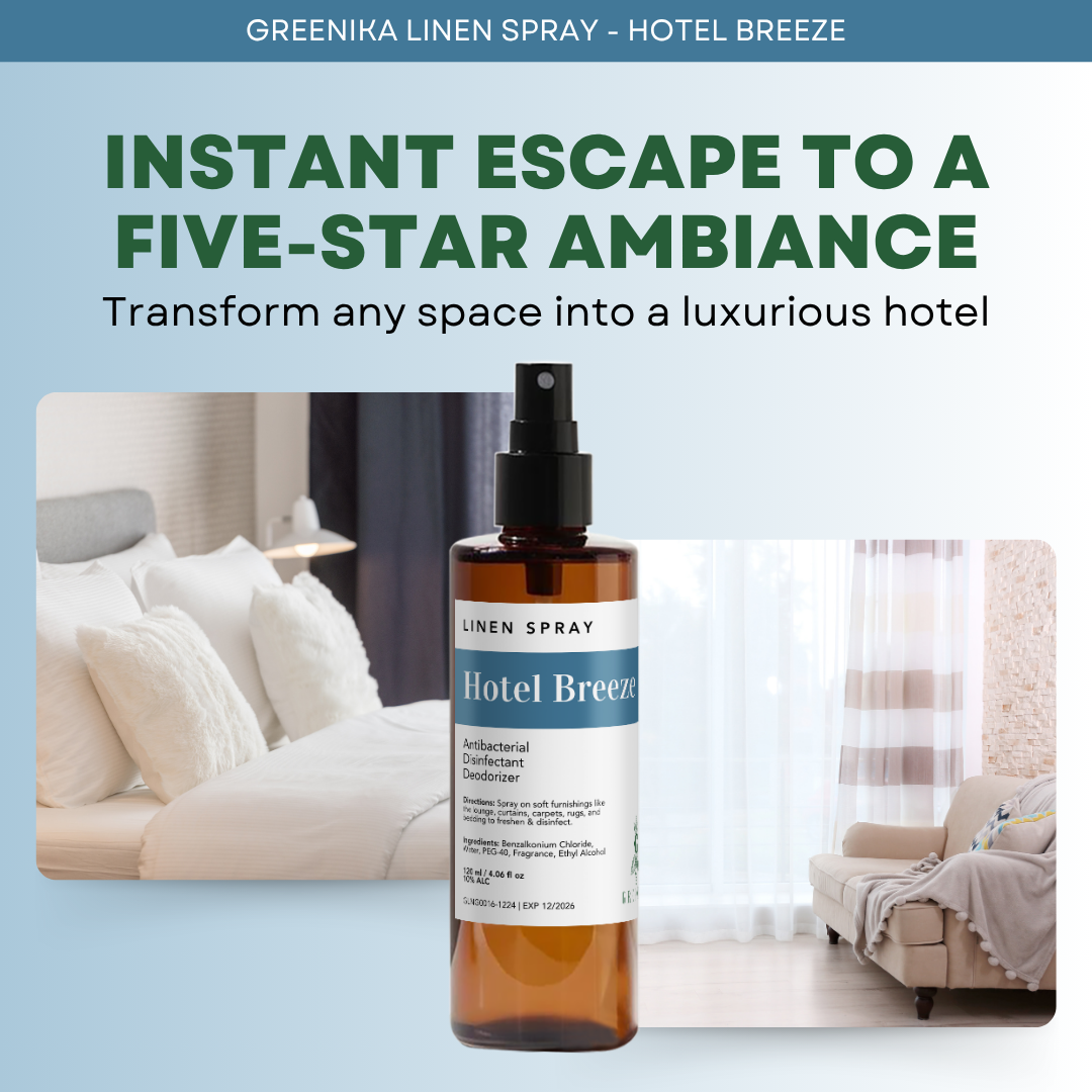 Greenika Linen Mist Spray Hotel Breeze Scent / White Tea Scent