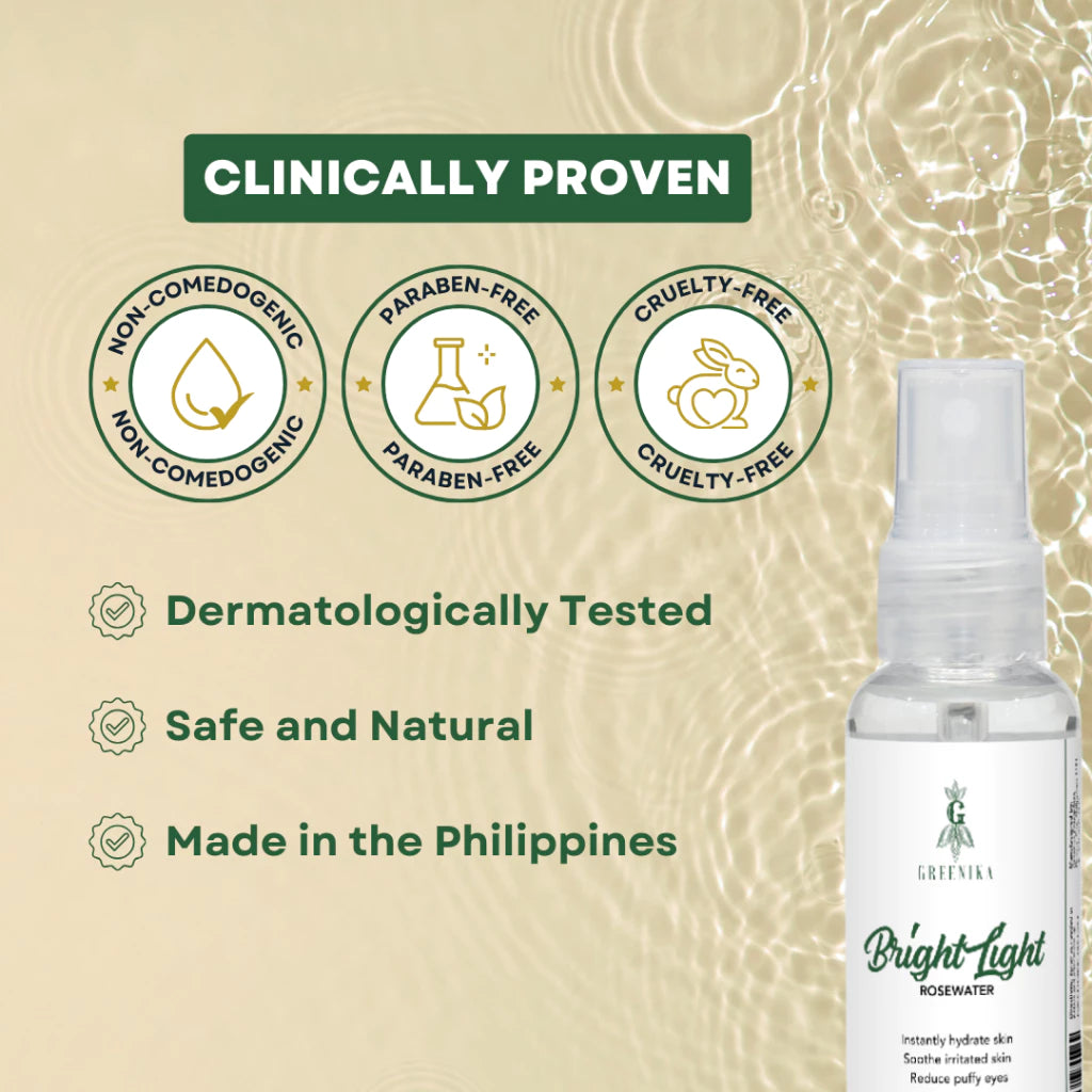 Greenika 60ML Natural Rose Water Facial Mist Spray
