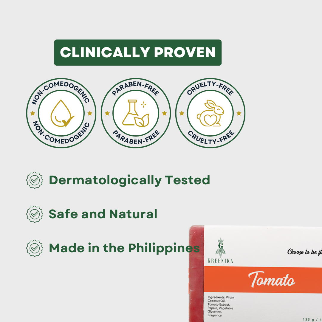 Greenika Premium Organic Tomato Natural Whitening Anti Wrinkle Soap