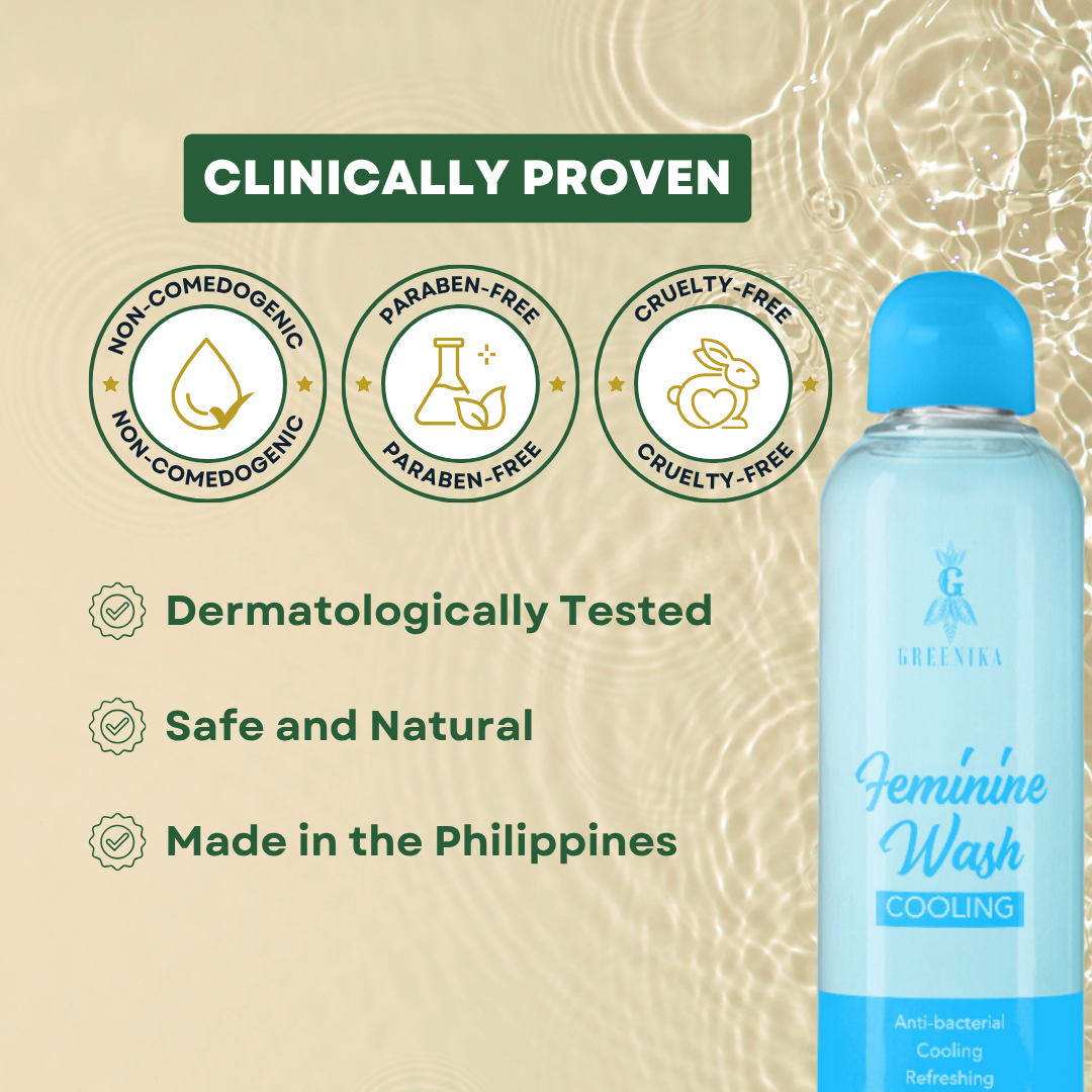 [ ACTIVE COOL FEMININE WASH ] Greenika Fresh&Cool Feminine Wash Blocks Odor & Itchiness with Tea Tree Oil Antibacterial Antifungal Anti Itch Anti Odor Gentle and Mild on Skin Balances PH Tea Tree Oil to Remove Bacteria, Fungi and other Germs Intimate Area