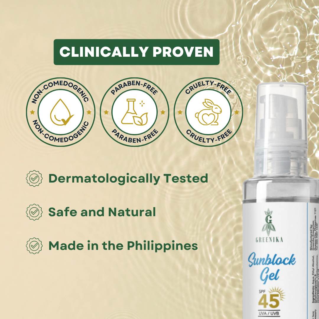 Greenika Face Sunblock Gel Facial Sunscreen with SPF 45