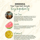 Greenika Tea Tree Anti Acne Anti Pimple Refined Salt Face and Body Scrub