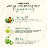 [ FIRMING + WHITENING FEMININE WASH ] Greenika Firm&White Feminine Wash Maintains pH Care Anti Itch Anti Odor Gentle and Mild on Skin Balances PH Inner Thighs Whitening Private Area Whitening Fem Wash Whitening Feminine Wash Firming