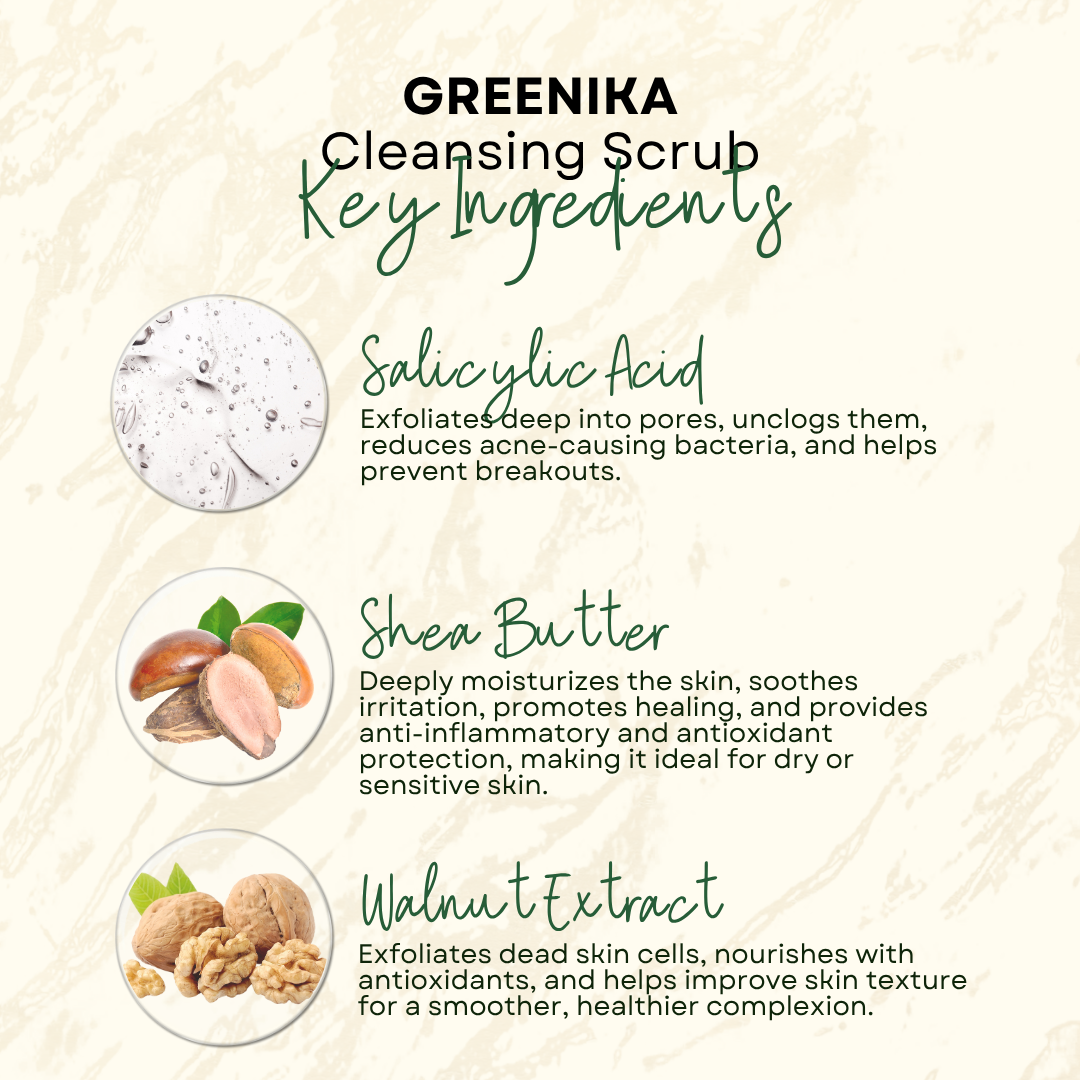Greenika Anti Acne Black Heads Remover Cleansing Facial Scrub
