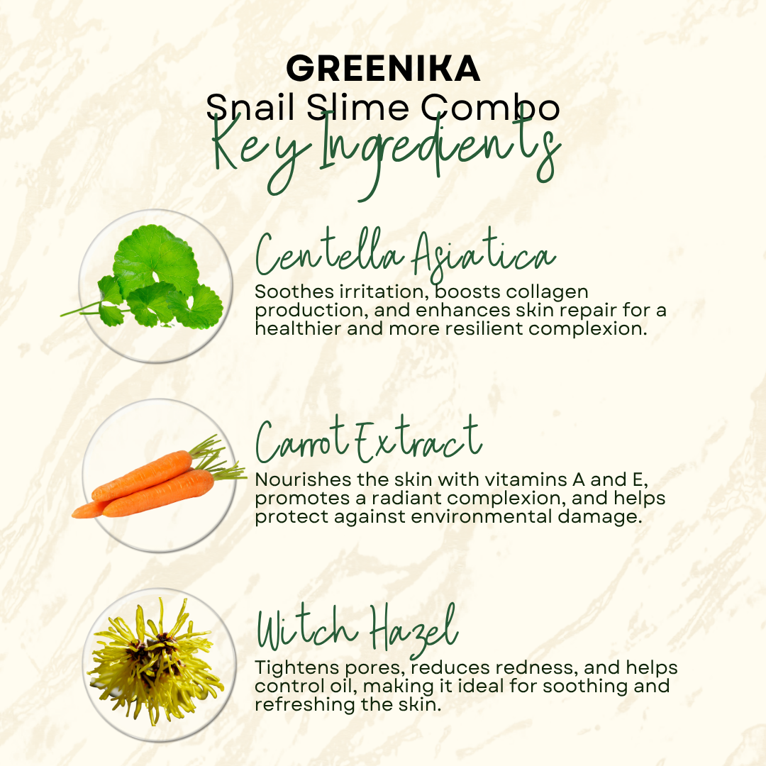 Greenika Organic Snail Slime Combo Soap and Serum