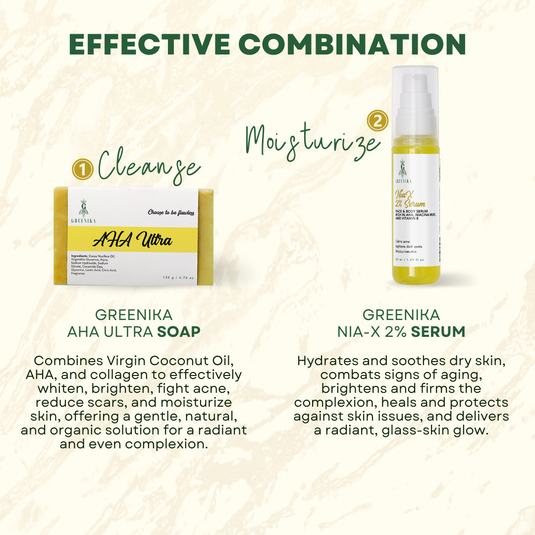 Greenika Extra Strength AHA Whitening Serum with 2% Niacinamide