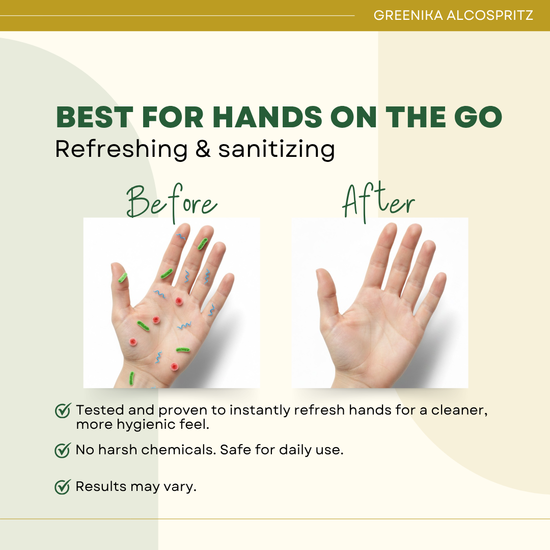 Greenika 100ML Alcospray Natural Spray Hand Sanitizer with Moisturizer