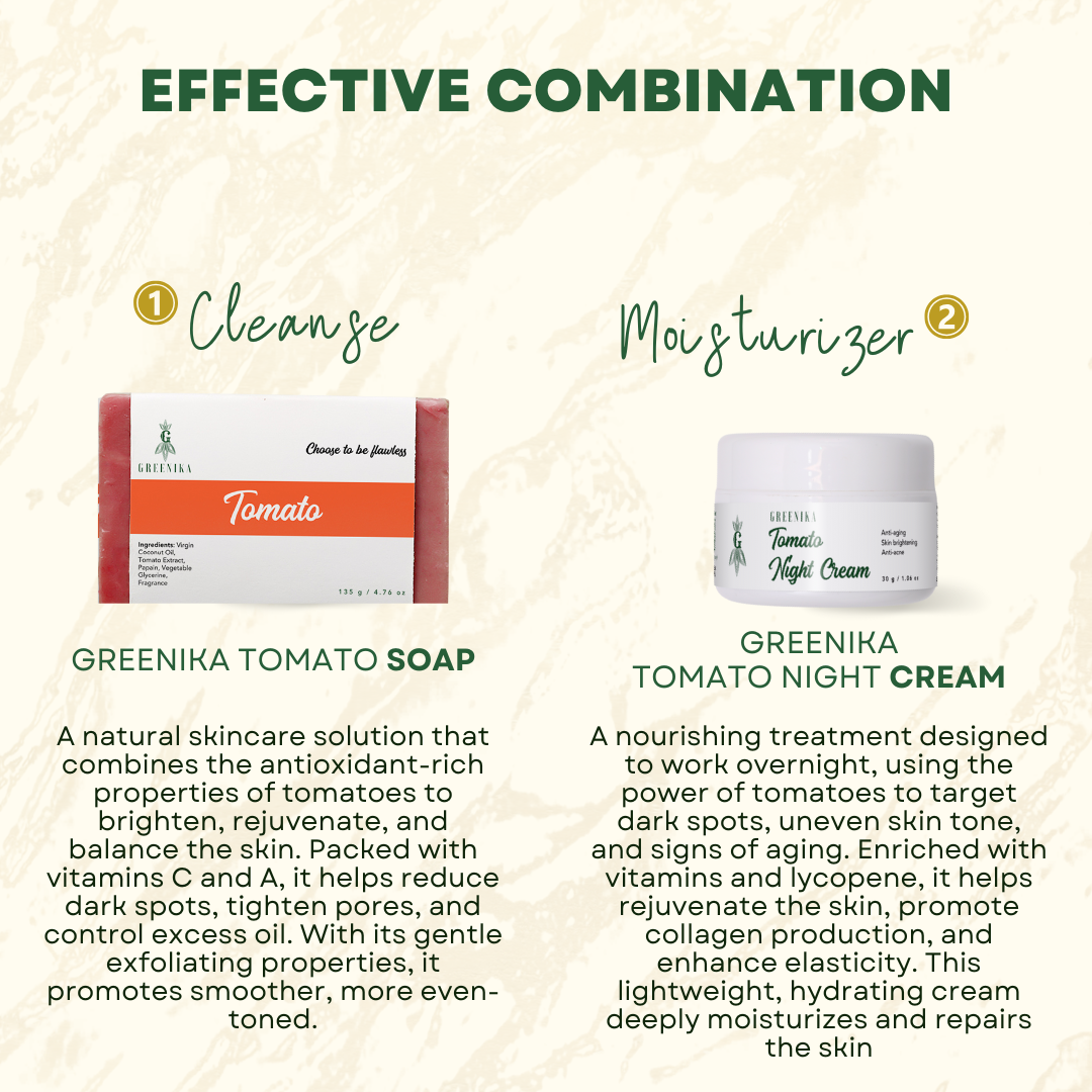 Greenika Premium Organic Tomato Natural Whitening Anti Wrinkle Soap