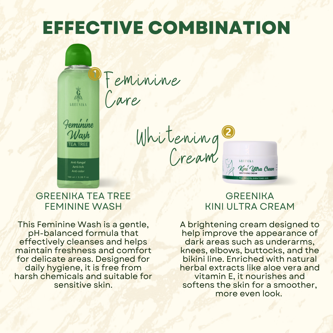 Greenika Tea Tree Feminine Wash + Kini Ultra Cream Combo