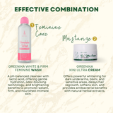 [ FIRMING + WHITENING FEMININE WASH ] Greenika Firm&White Feminine Wash Maintains pH Care Anti Itch Anti Odor Gentle and Mild on Skin Balances PH Inner Thighs Whitening Private Area Whitening Fem Wash Whitening Feminine Wash Firming